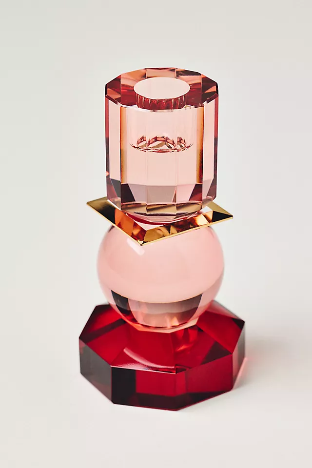 Modern Cut Glass Candle Holder