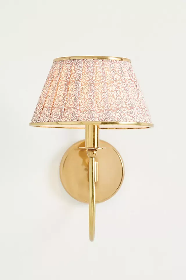 Lee Brass Fabric Shade Sconce Wall Light