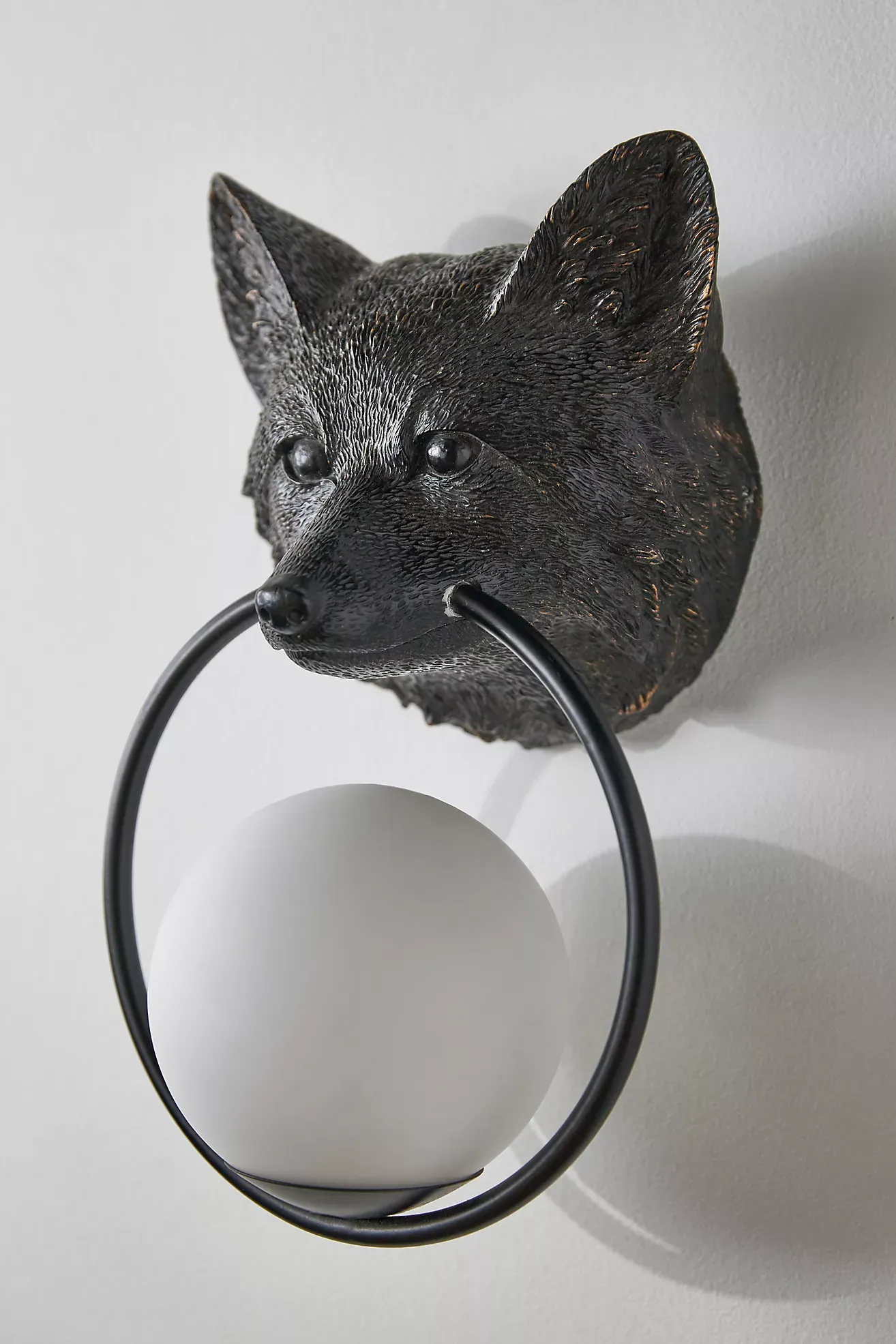 Woodland Fox Globe Outdoor Sconce Wall Light