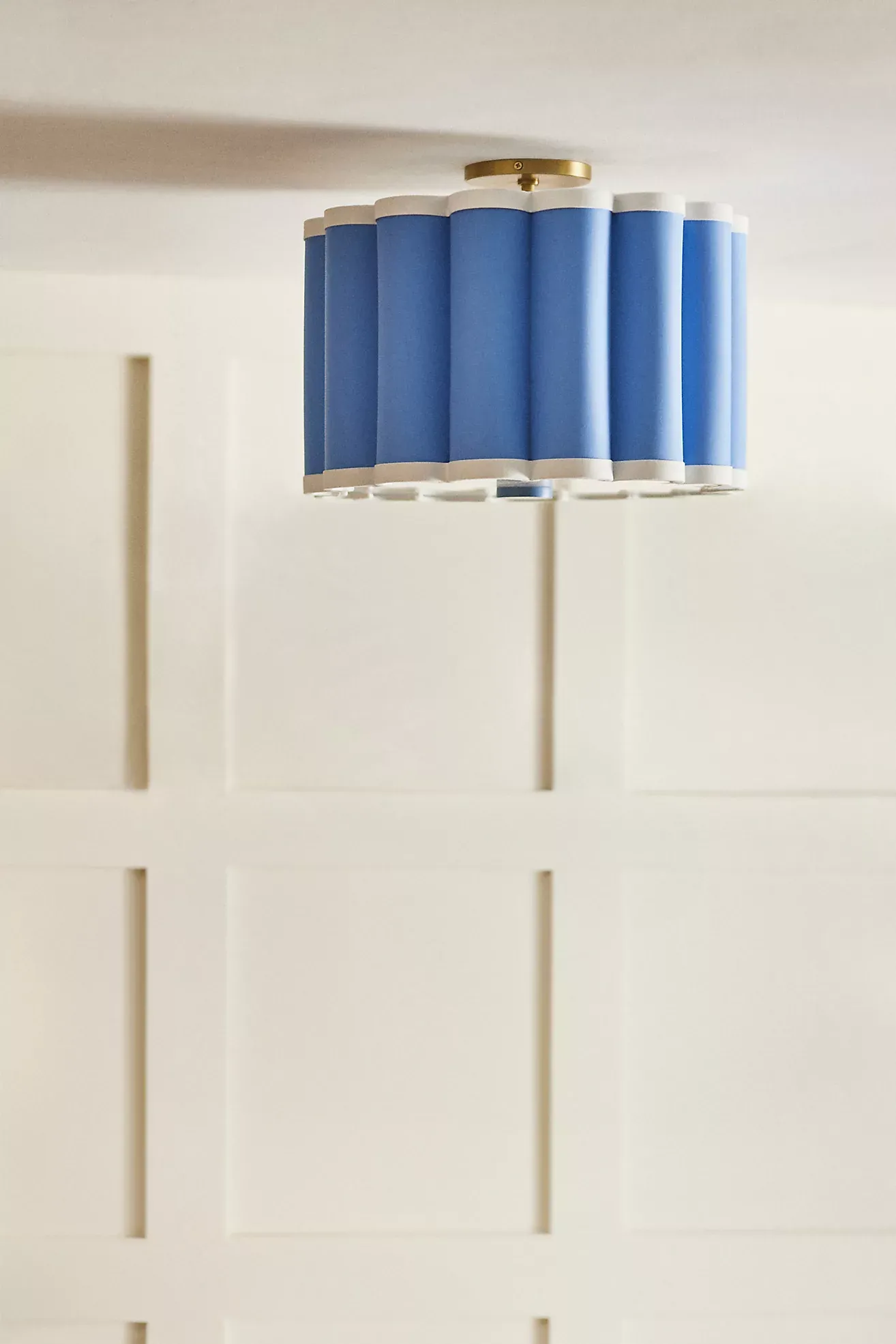 Maeve Scalloped Fabric Flush Mount Ceiling Light