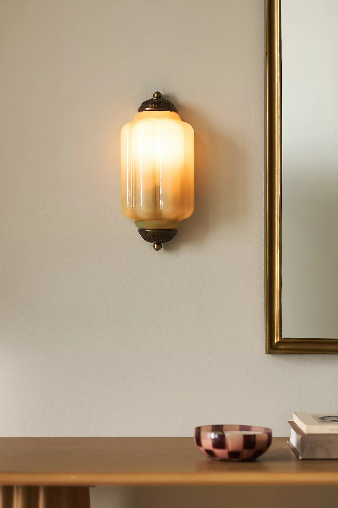 The Eloise Scallop Milk Glass Flush Sconce Wall Light