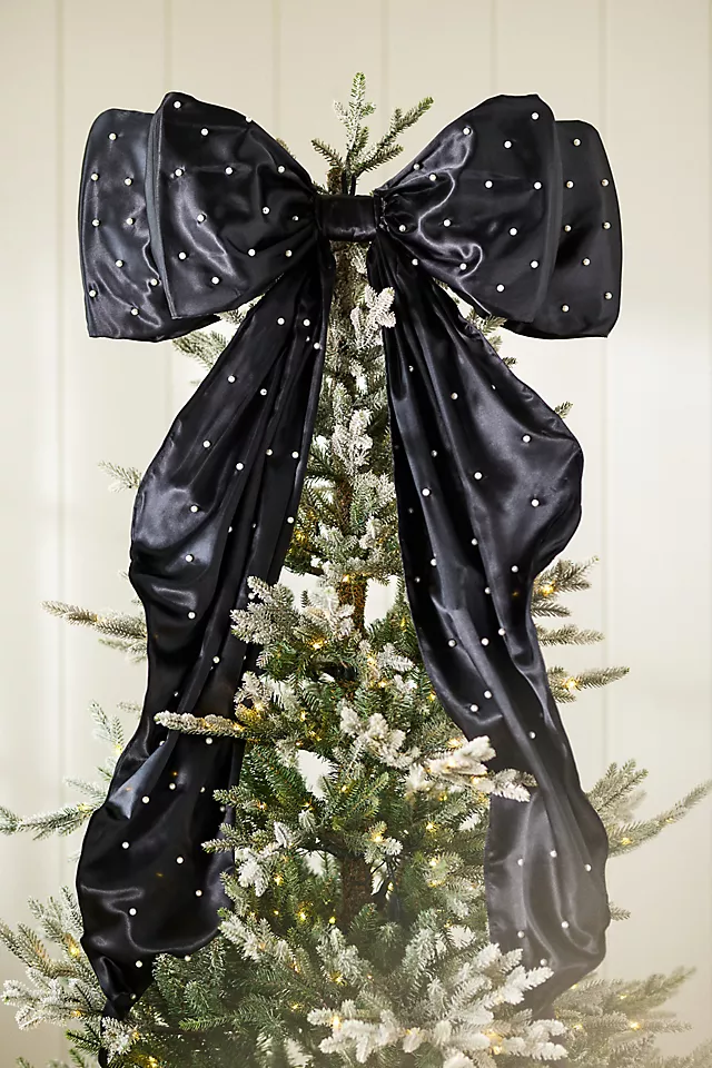 Pearled Satin Bow Tree Topper