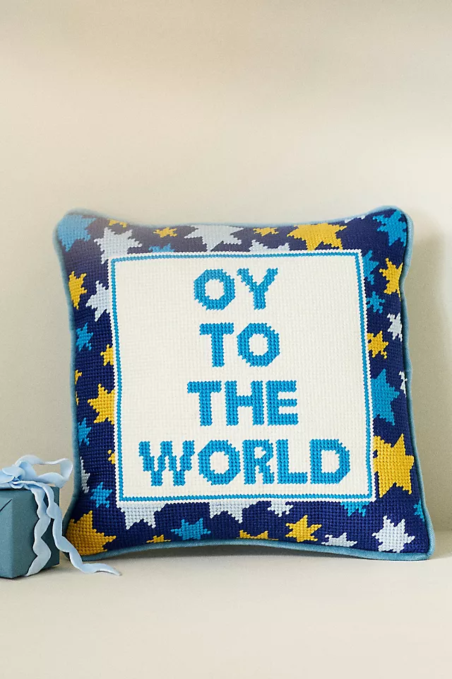 Furbish Studio Holiday Petite Needlepoint Pillow