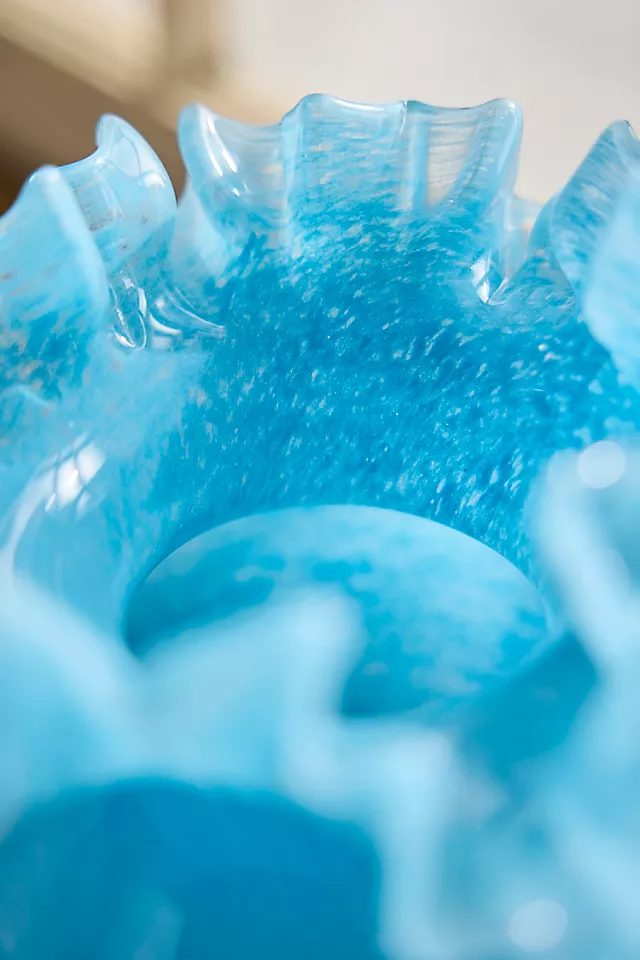 Ruffled Glass Bud Vase