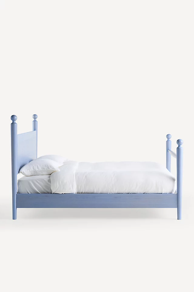 Roma Four-Poster Oak Wood Bed