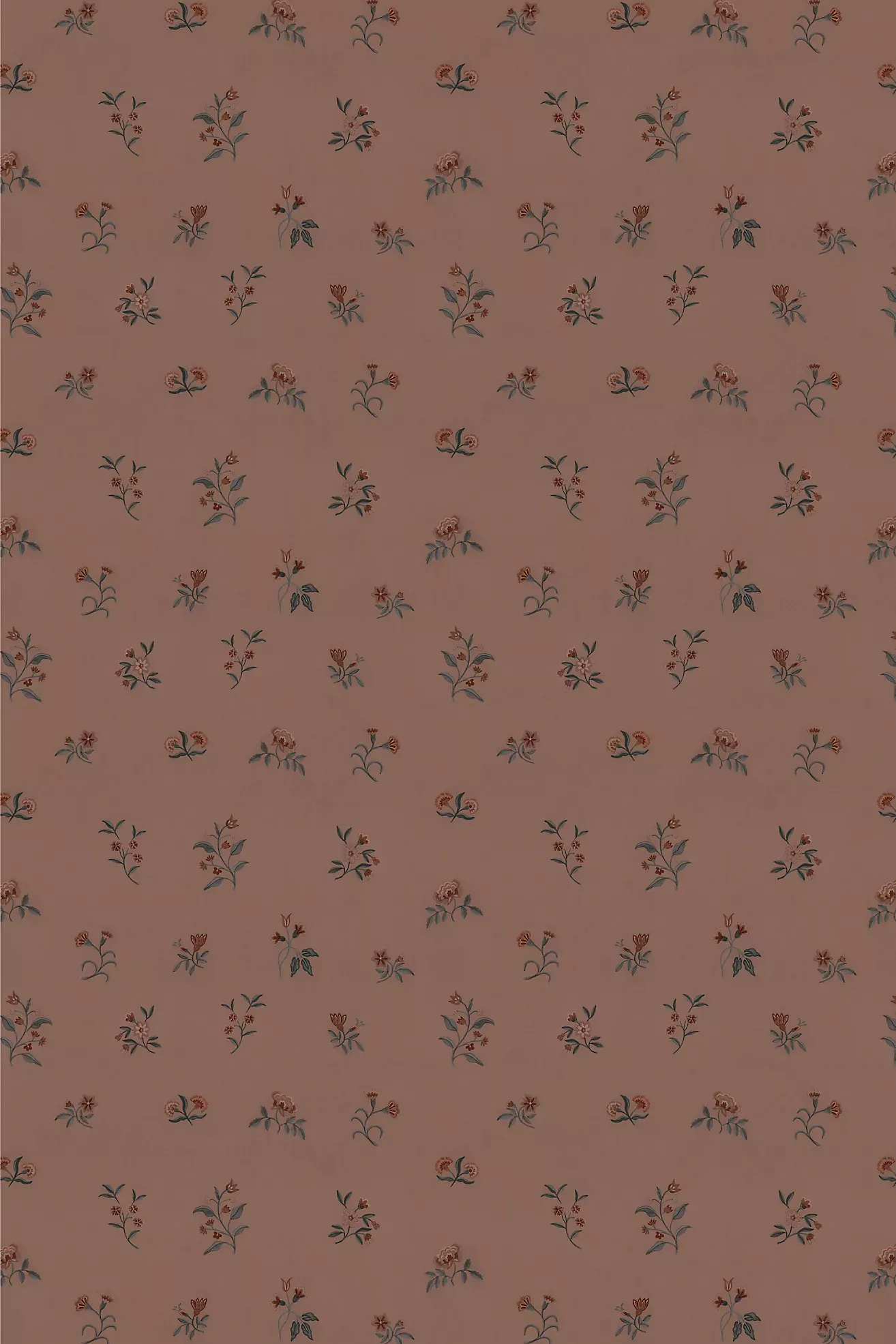 Lovers Bloom Sugar Honey Tiny Floral Brown Wallpaper