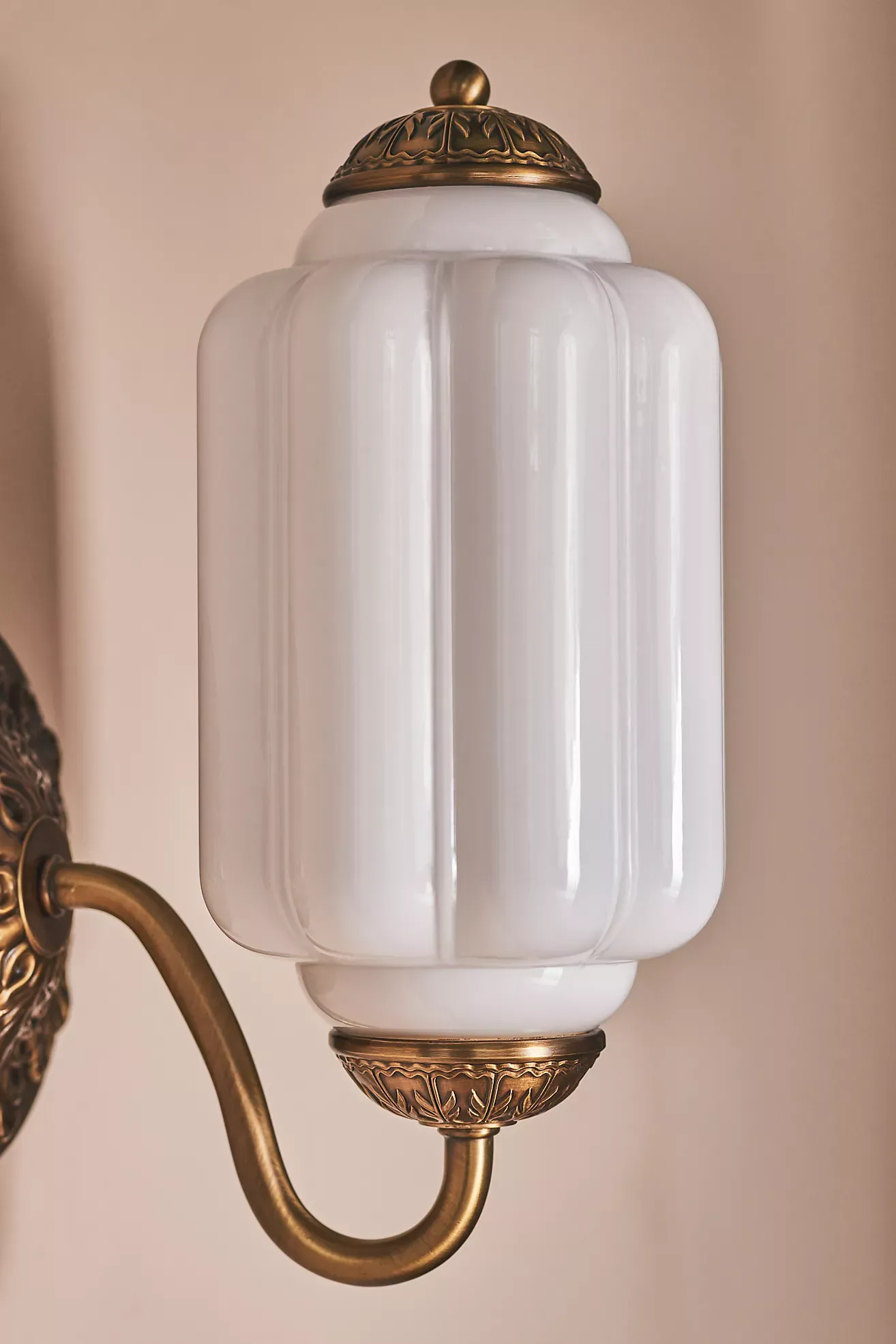 The Eloise Scallop Milk Glass Sconce Wall Light