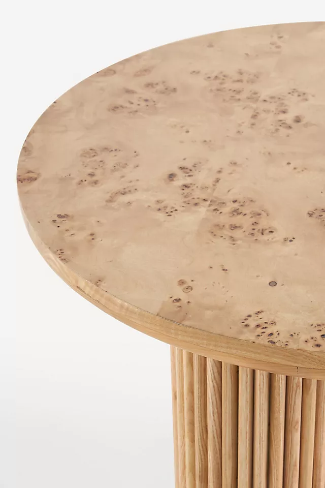 Scout Burl Wood Fluted Side Table