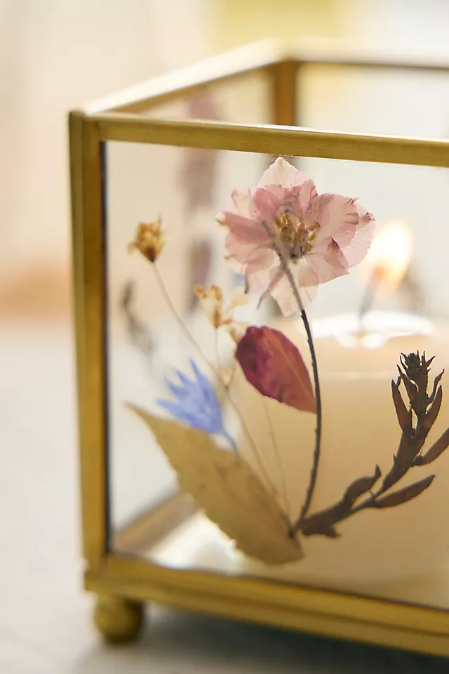 Pressed Floral Tea Light Holder