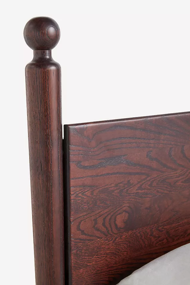 Roma Four-Poster Oak Wood Bed