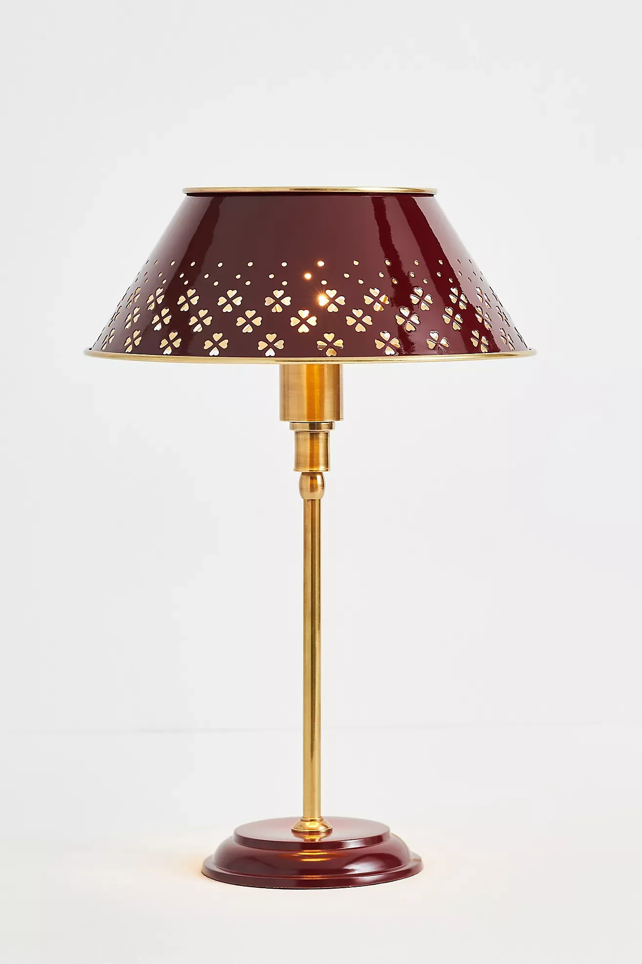 Amilia Enameled Brass Perforated Table Lamp