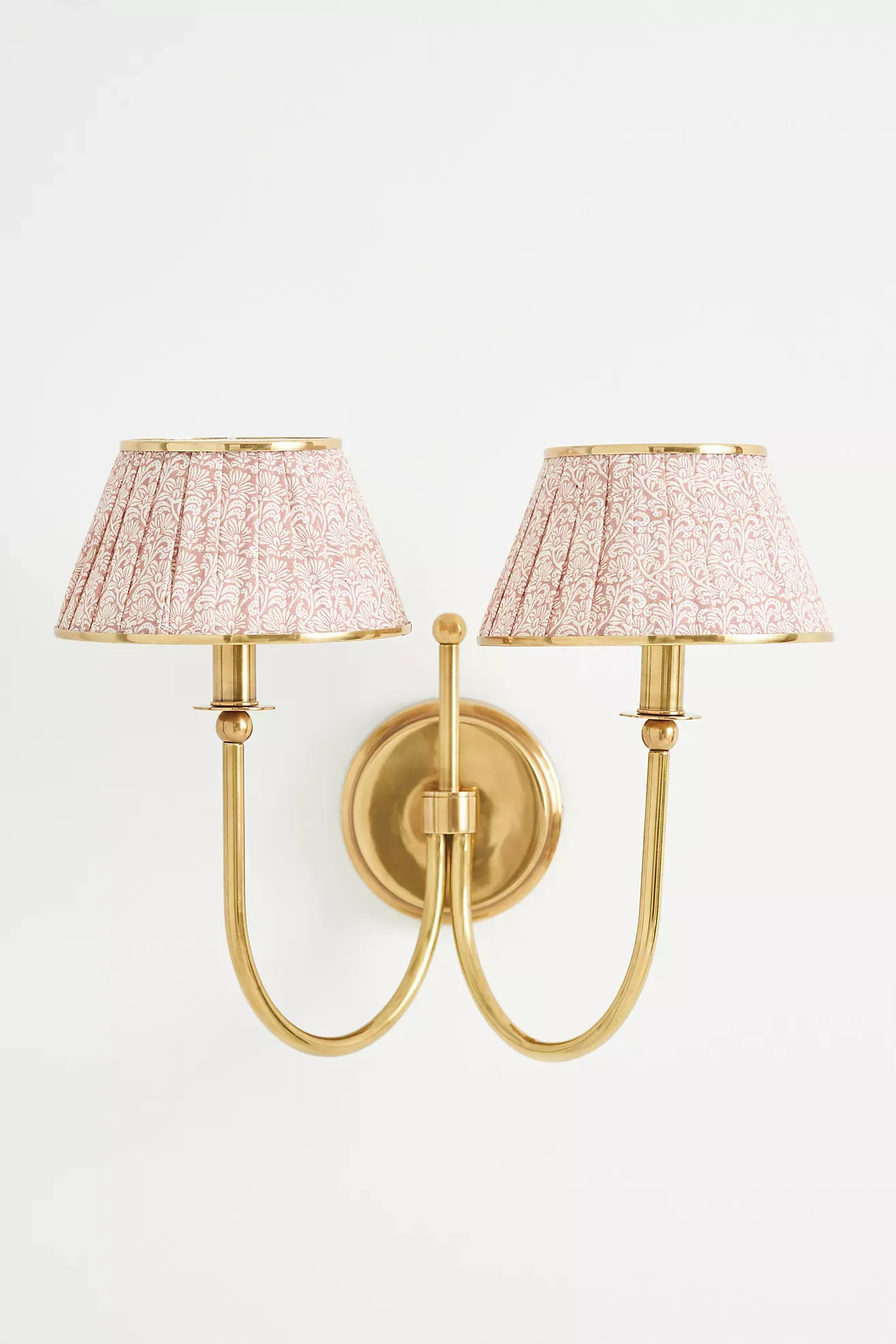 Lee Double-Articulating Shaded Brass Sconce Wall Light