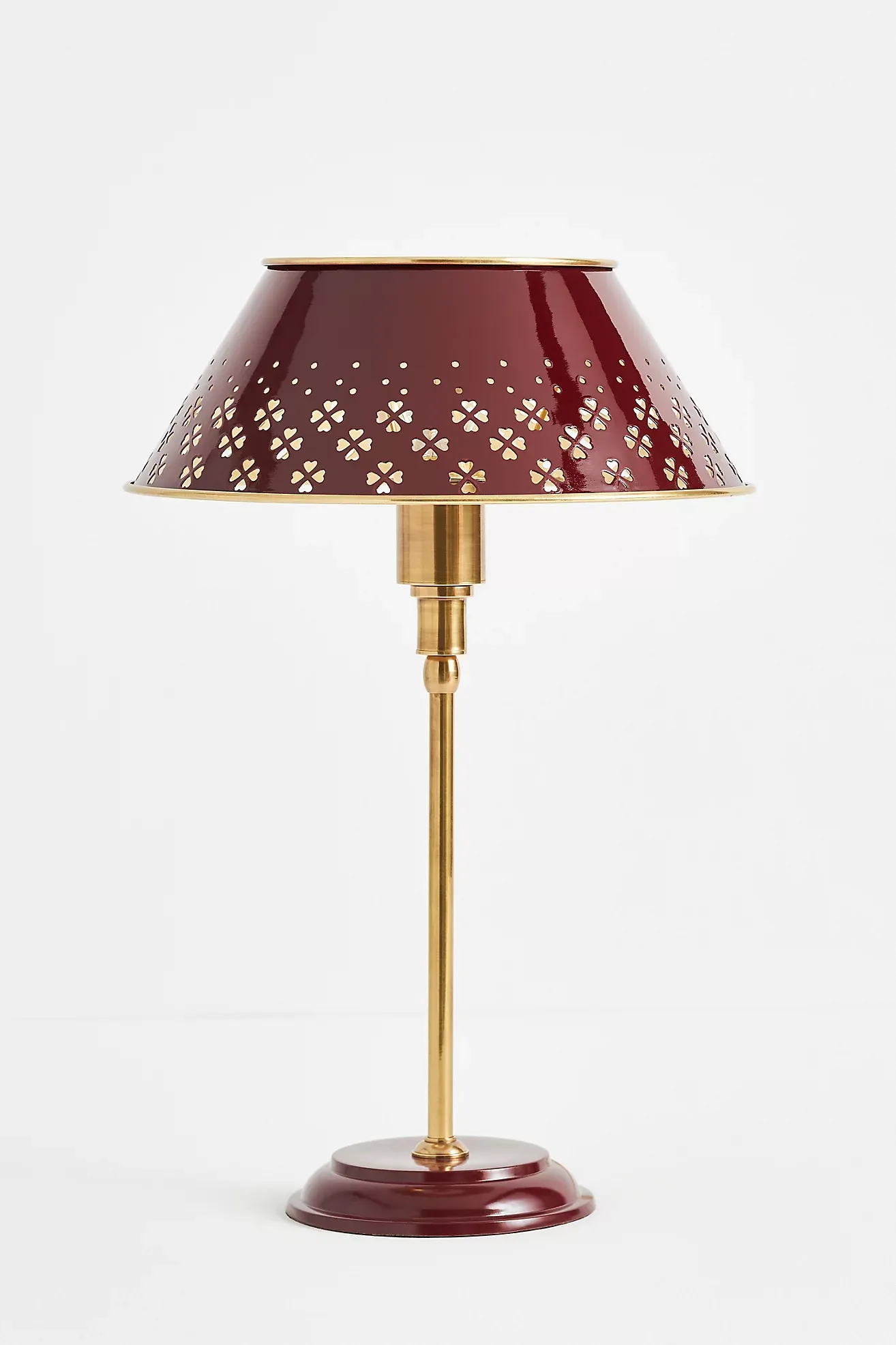 Amilia Enameled Brass Perforated Table Lamp