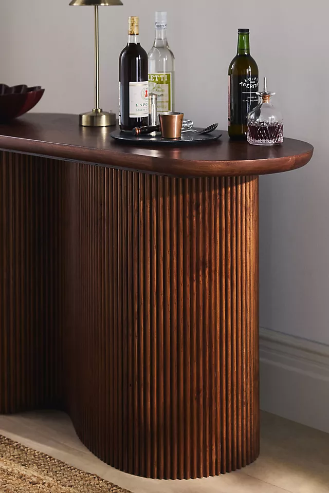 Scout Burl Wood Fluted Console Table