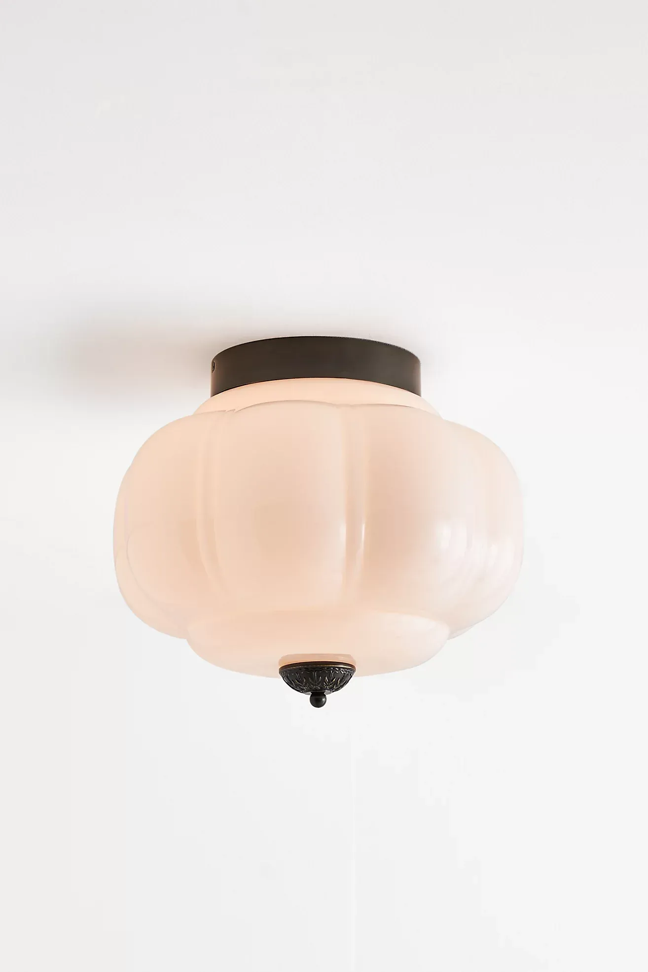 The Eloise Scallop Milk Glass Flush Mount Ceiling Light