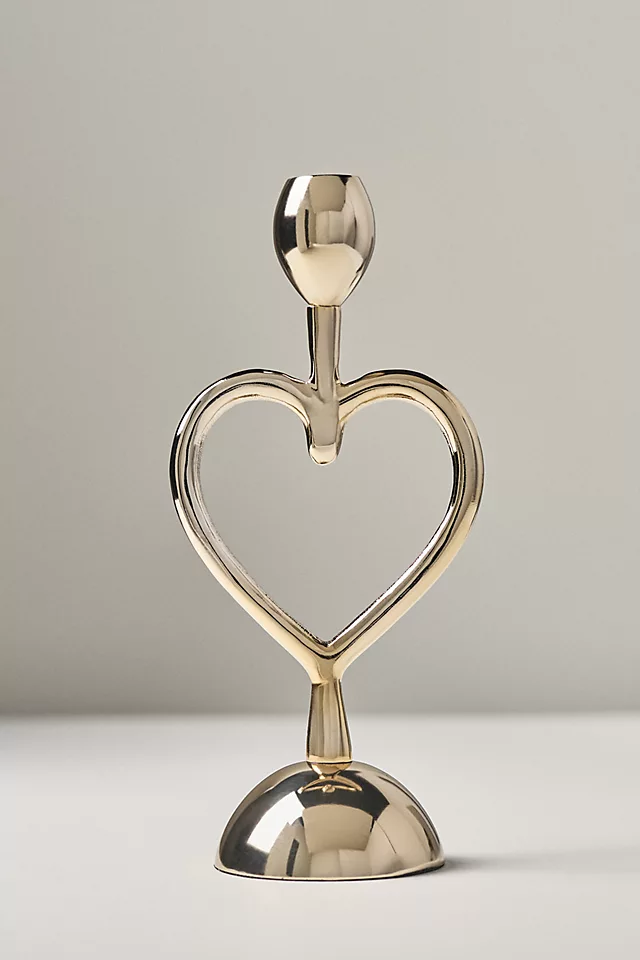 Handcrafted Gold Heart Candleholder
