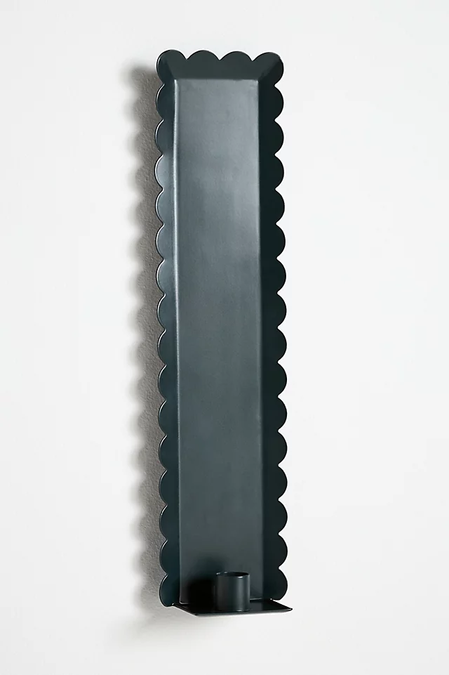 Scalloped Metal Candle Holder Wall Sconce