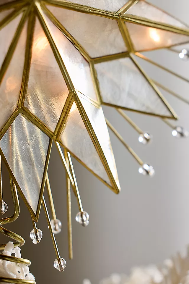 Pre-Lit Placuna Shell Star Tree Topper