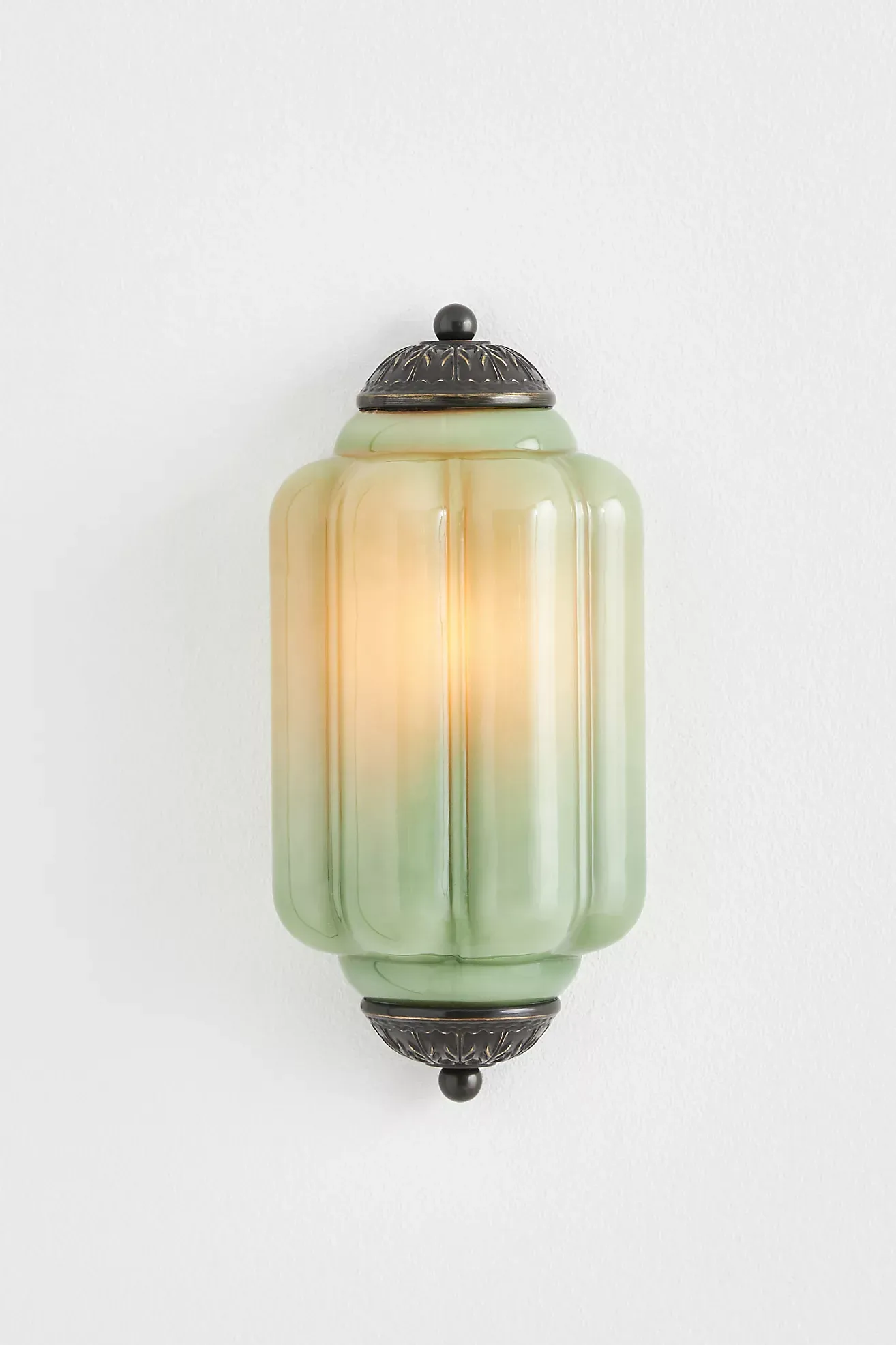 The Eloise Scallop Milk Glass Flush Sconce Wall Light