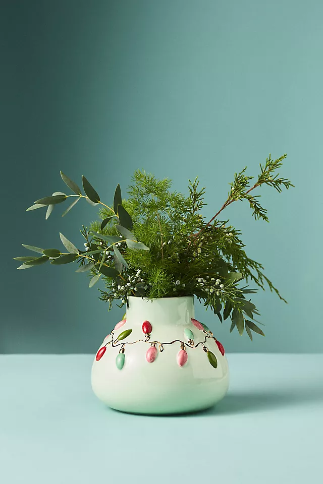 String Light Mint Ceramic Vase