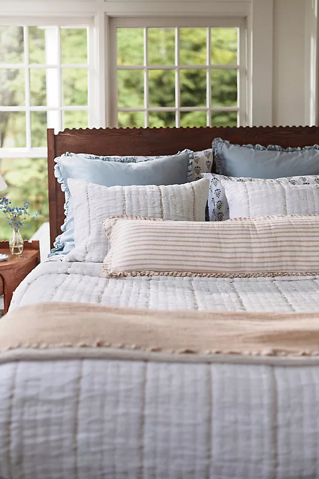 Striped Cotton Gauze Coverlet