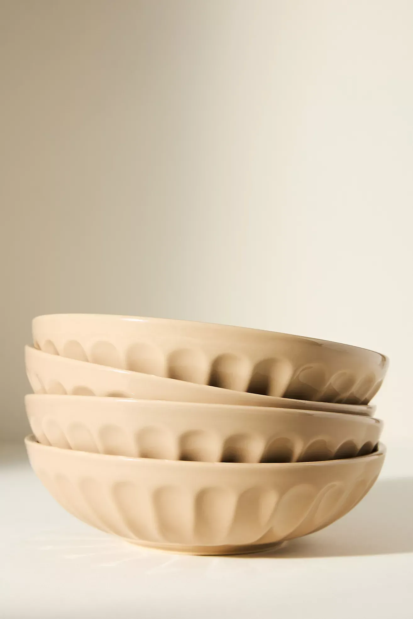 The Latte Stoneware Pasta Bowls, Set of 4: Amelie Edition