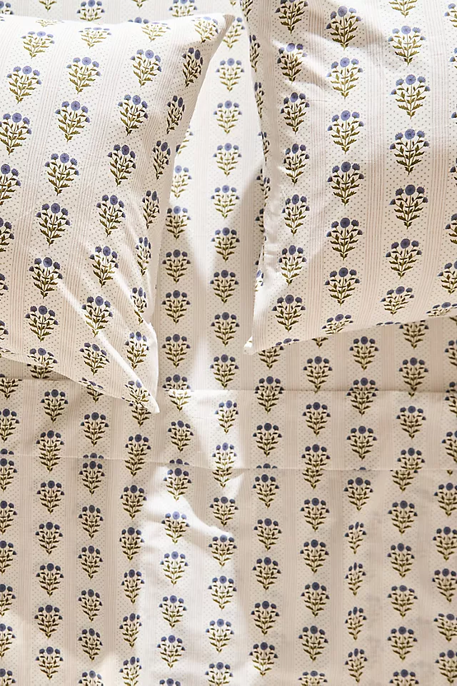 Organic Cotton Percale Printed Sheet Set