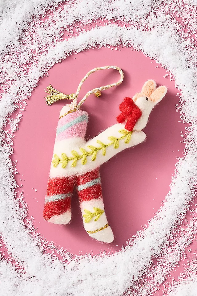 Forest Friends Monogram Wool Felt Ornament