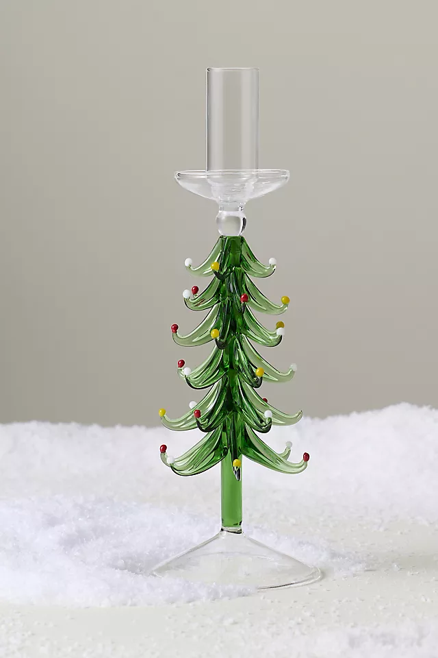 Yuletide Glass Candle Holder