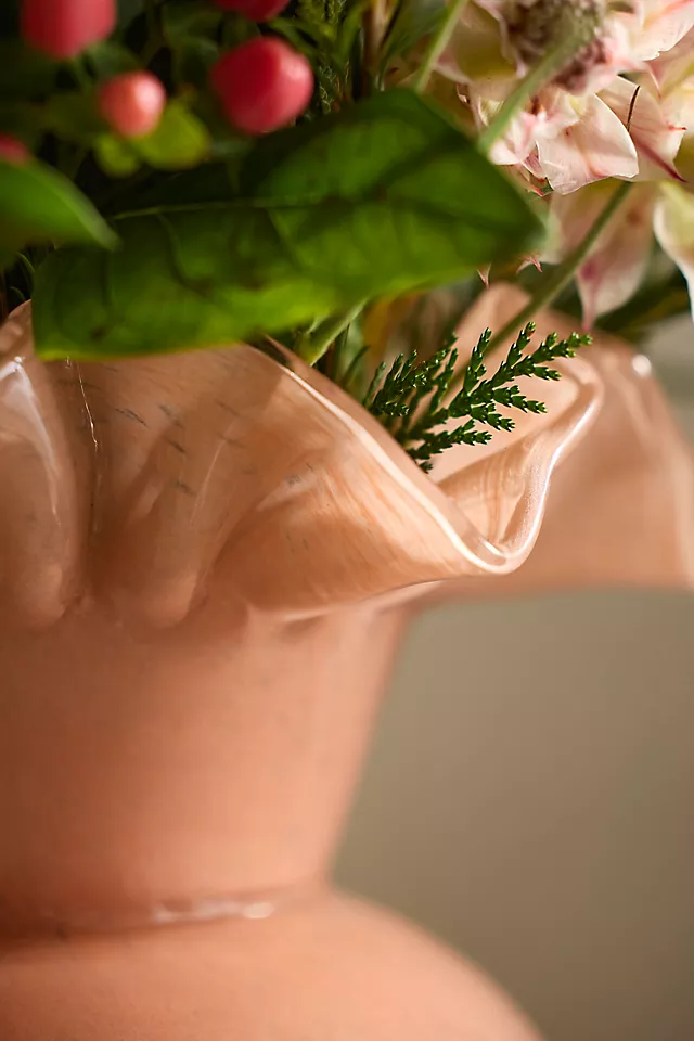 Ruffled Glass Bud Vase