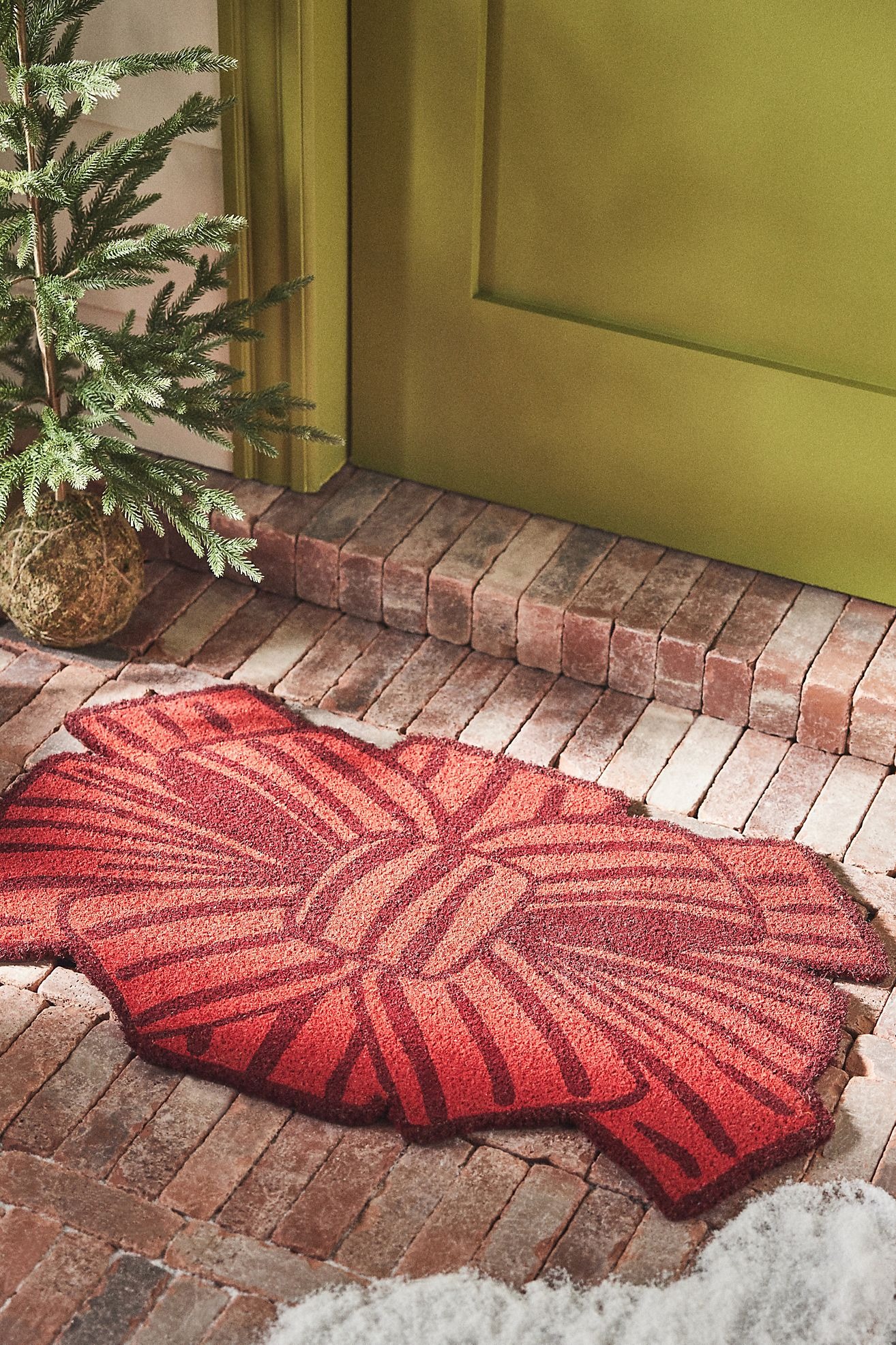 Bow-Shaped Coir Printed Doormat