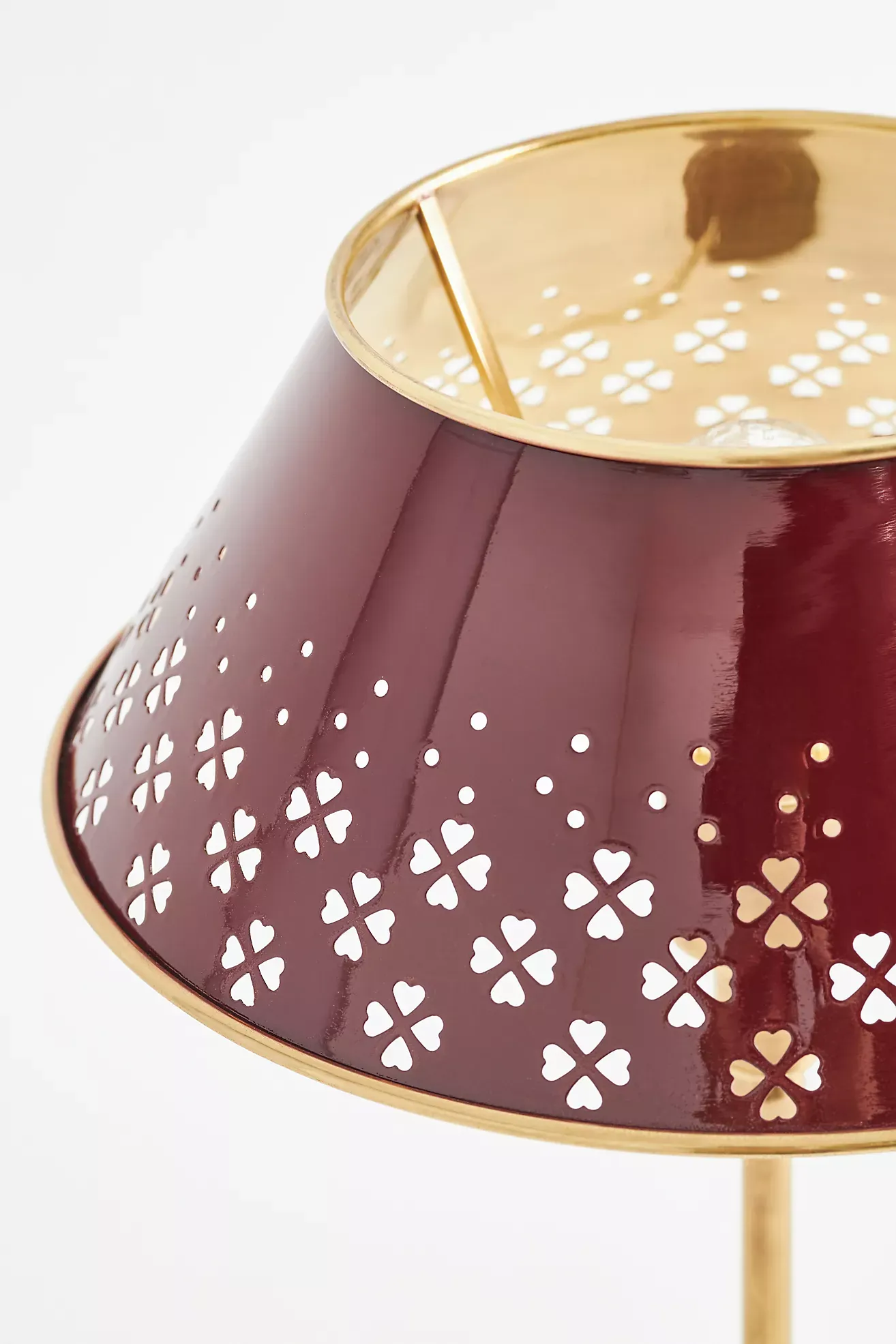 Amilia Enameled Brass Perforated Table Lamp