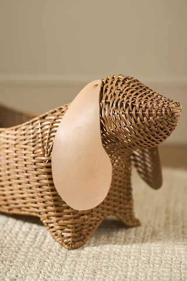 Dachshund Dog Woven Wicker Basket