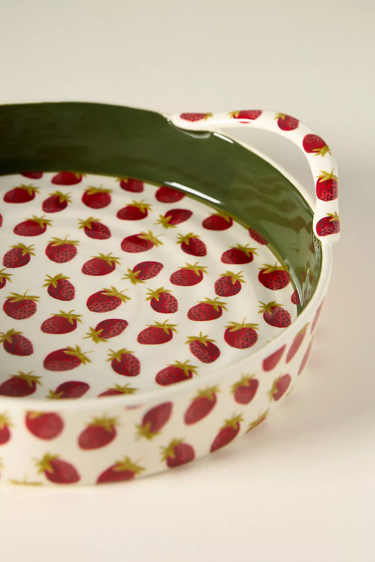 Berry Icon Handpainted Stoneware Pie Dish