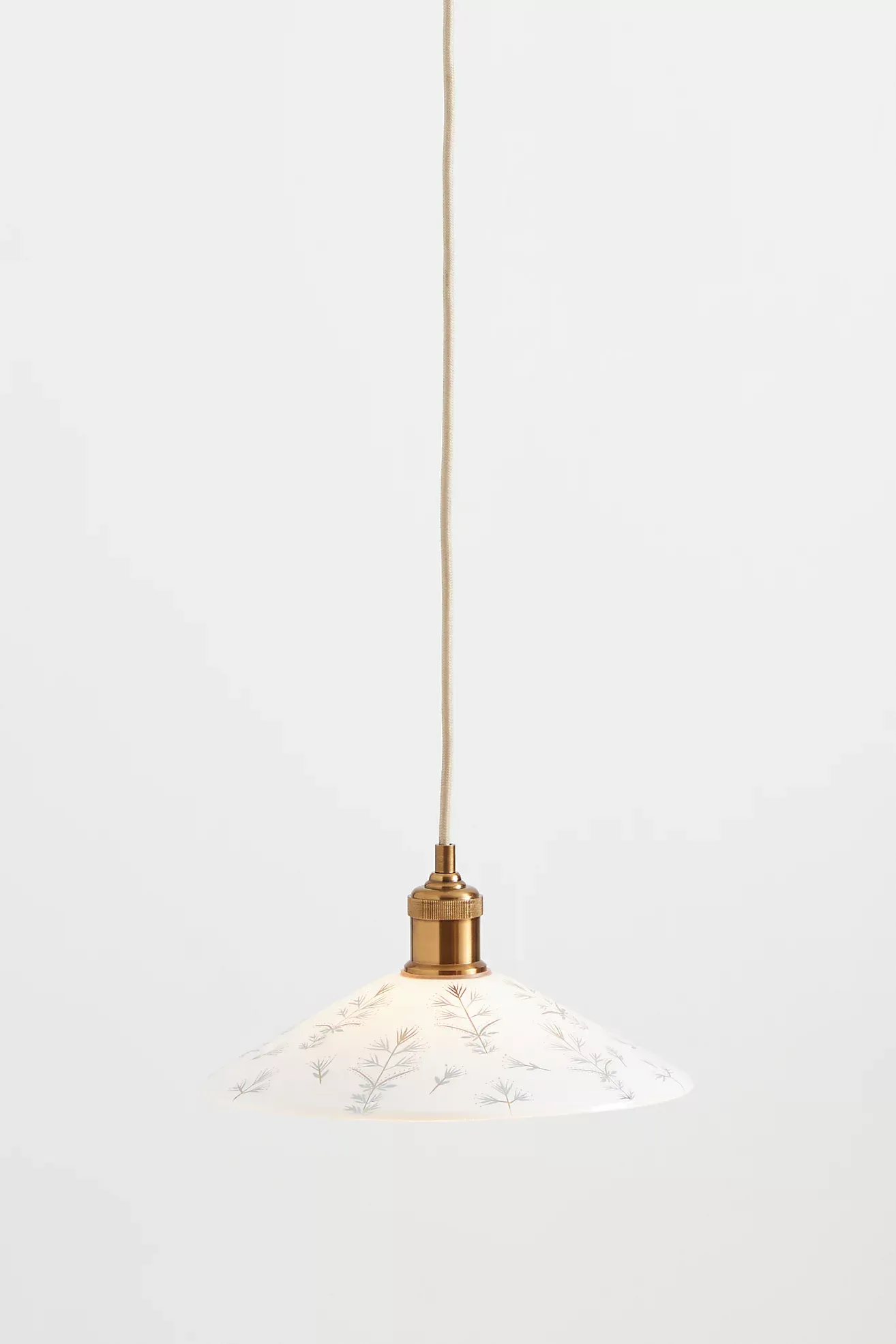 Painted Leaf Glass Pendant