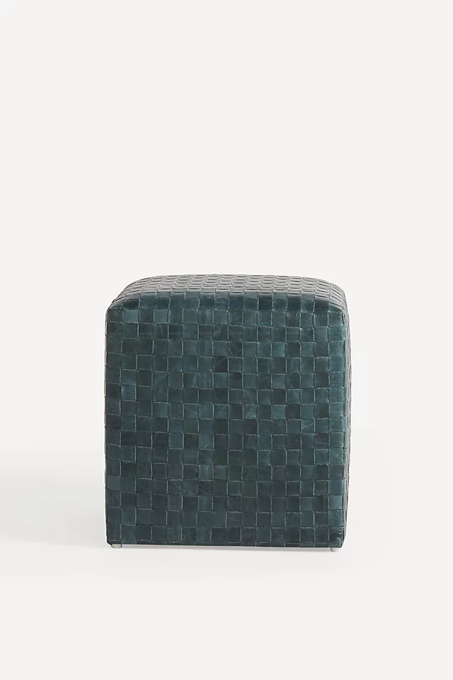 Cove Woven Leather Ottoman