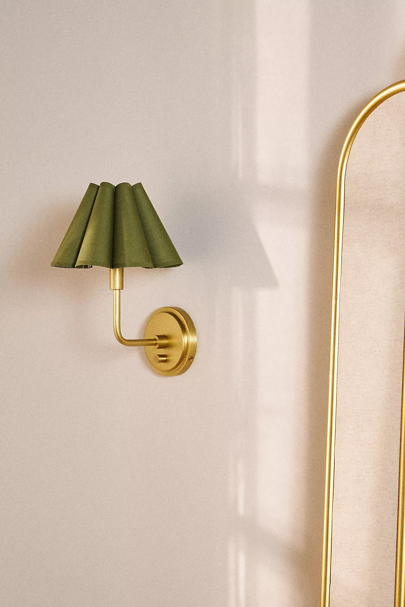 Polly Scalloped Shaded Metal Sconce Wall Light