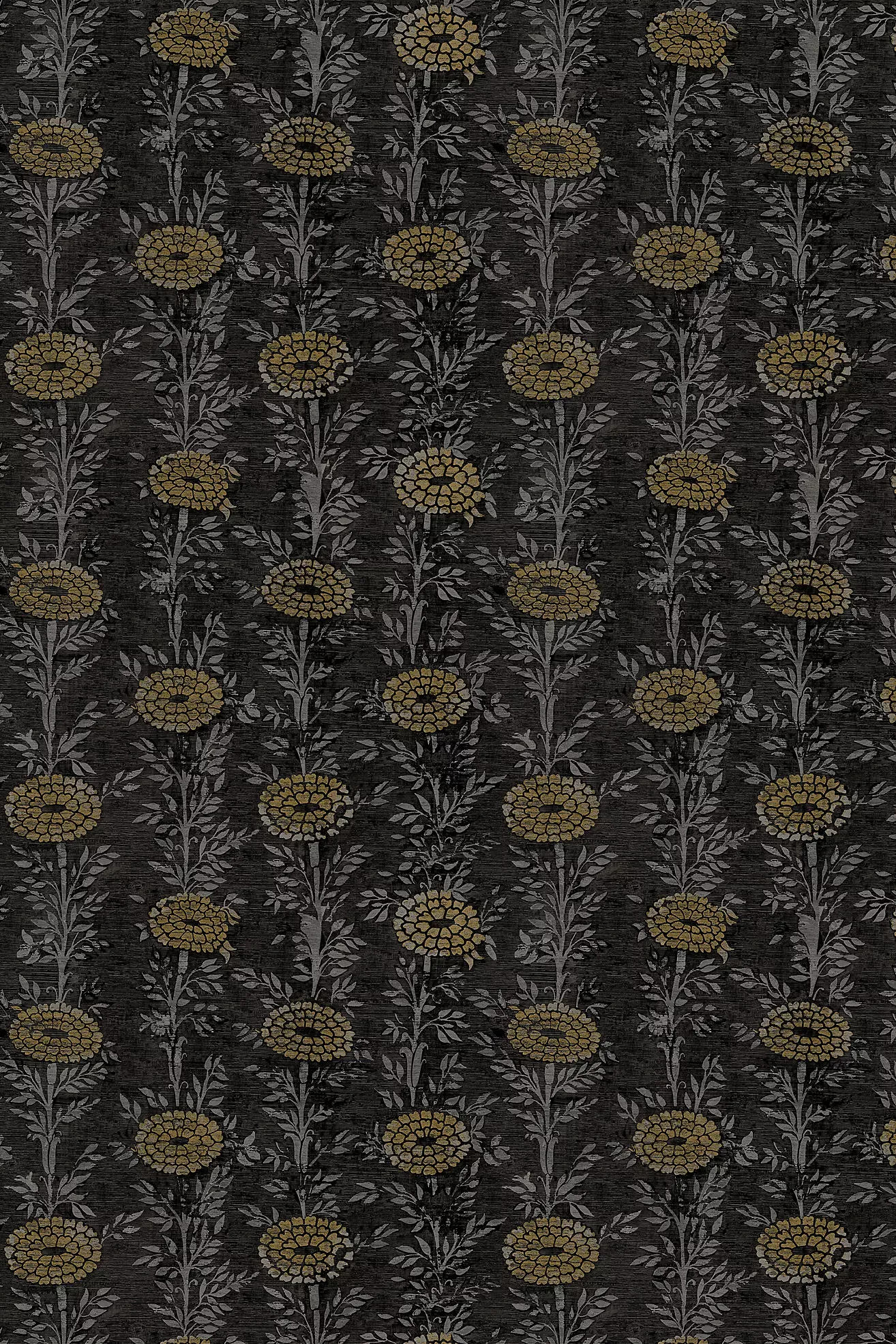 French Marigold Textured Floral Wallpaper