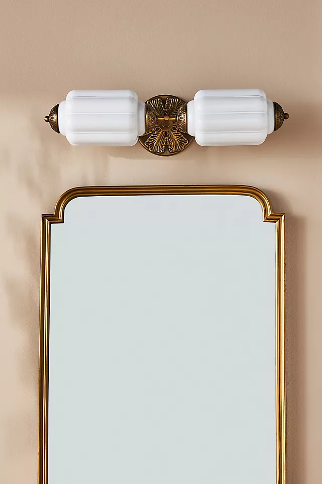 The Eloise Scallop Milk Glass Vanity Sconce Wall Light