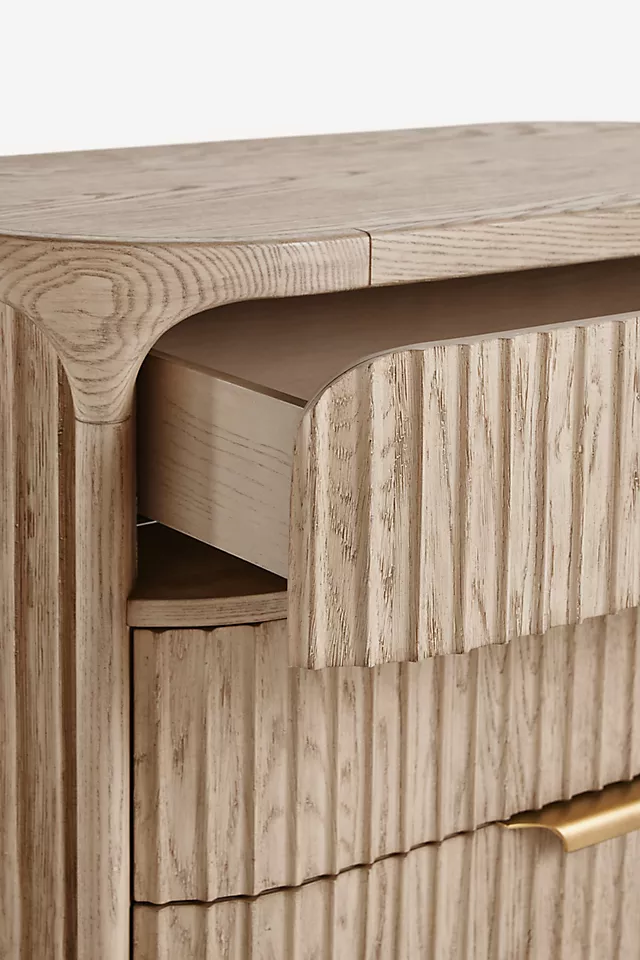The Isla Fluted-Wood Three-Drawer Dresser