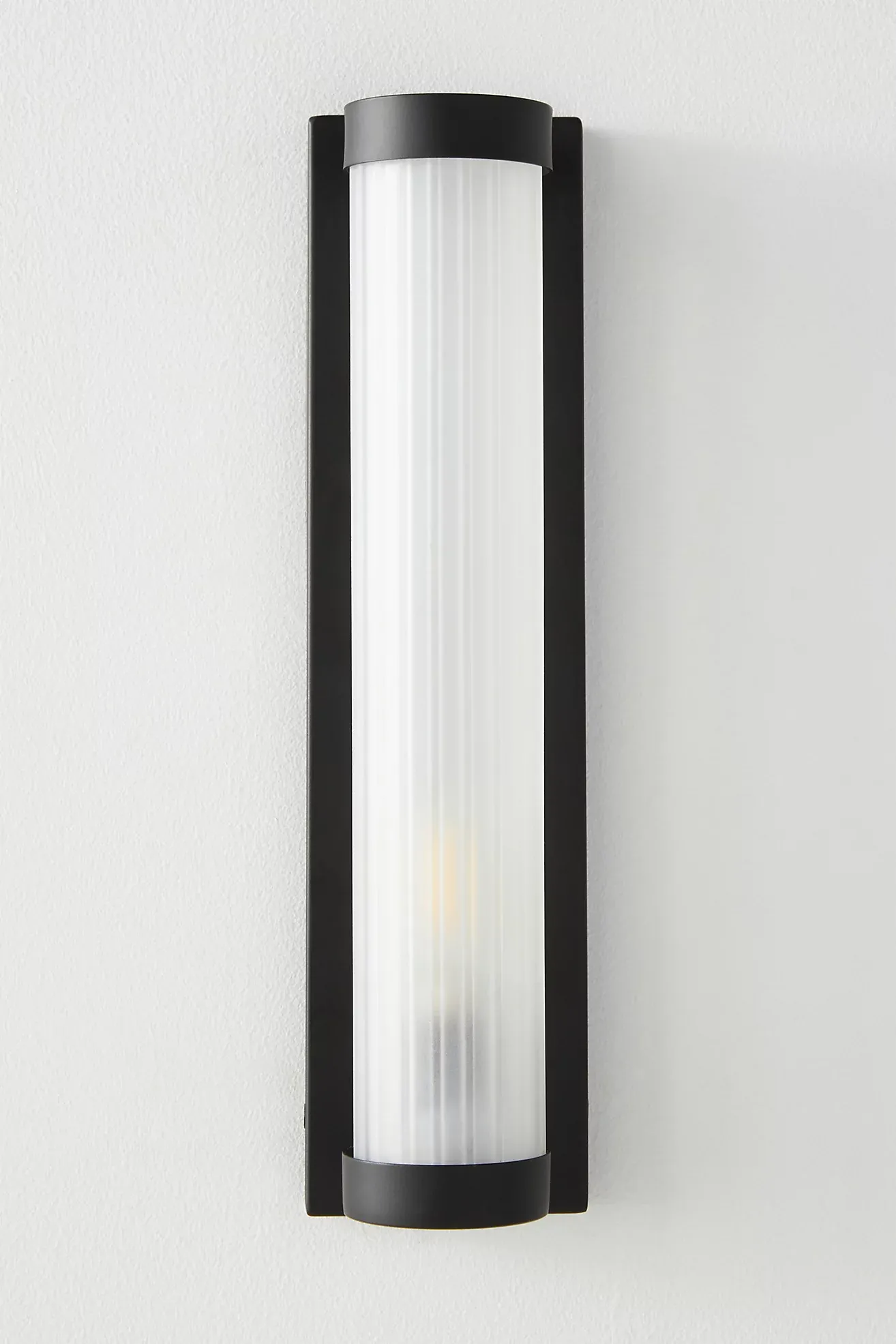 Elise Glass Metal Ribbed Sconce Wall Light