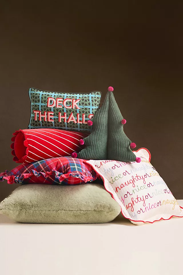 Furbish Studio Holiday Petite Needlepoint Pillow