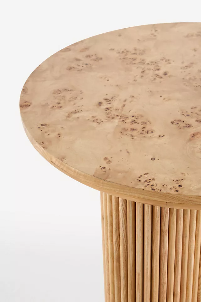 Scout Burl Wood Fluted Side Table