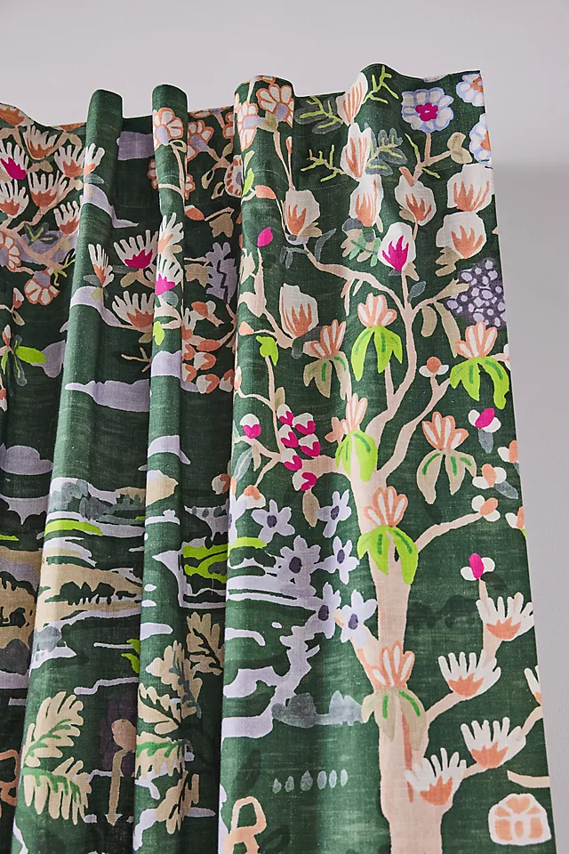 Organic Cotton Tales Menagerie Printed Curtain