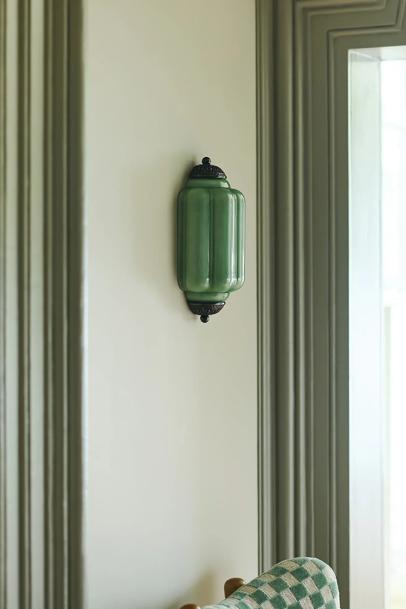 The Eloise Scallop Milk Glass Flush Sconce Wall Light