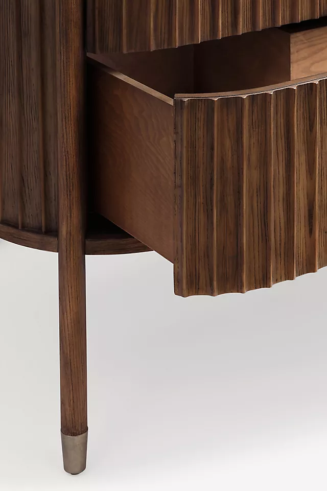 The Isla Marble-Top Fluted-Wood Double-Bathroom Vanity