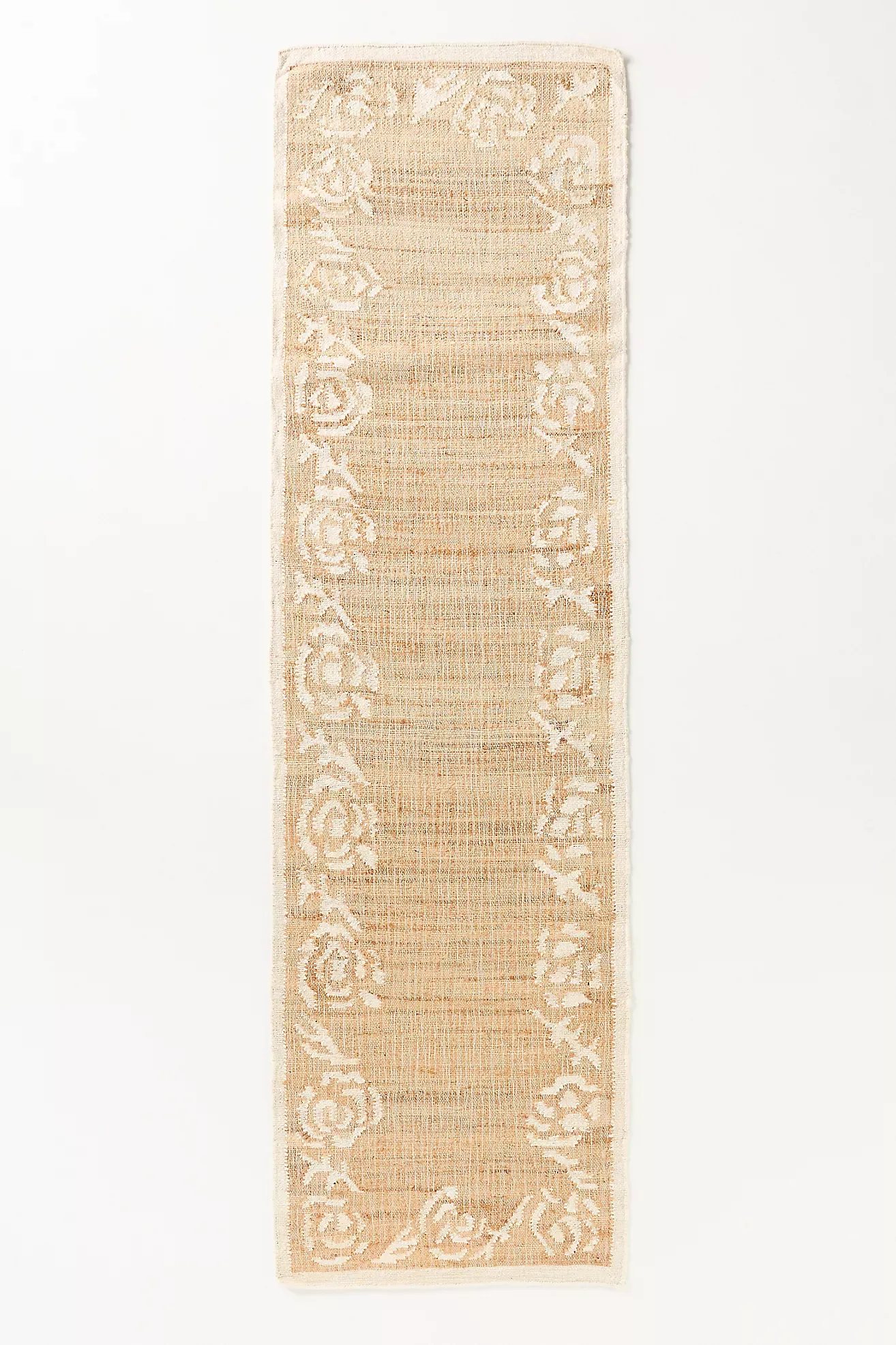 Jute Flatwoven Floral-Border Rug