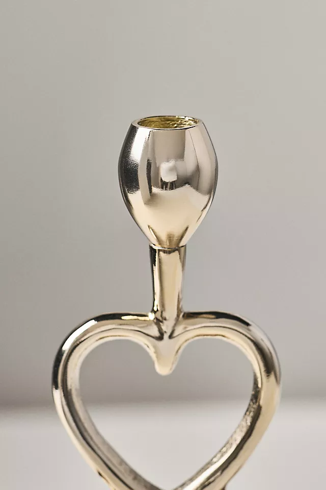 Handcrafted Gold Heart Candleholder