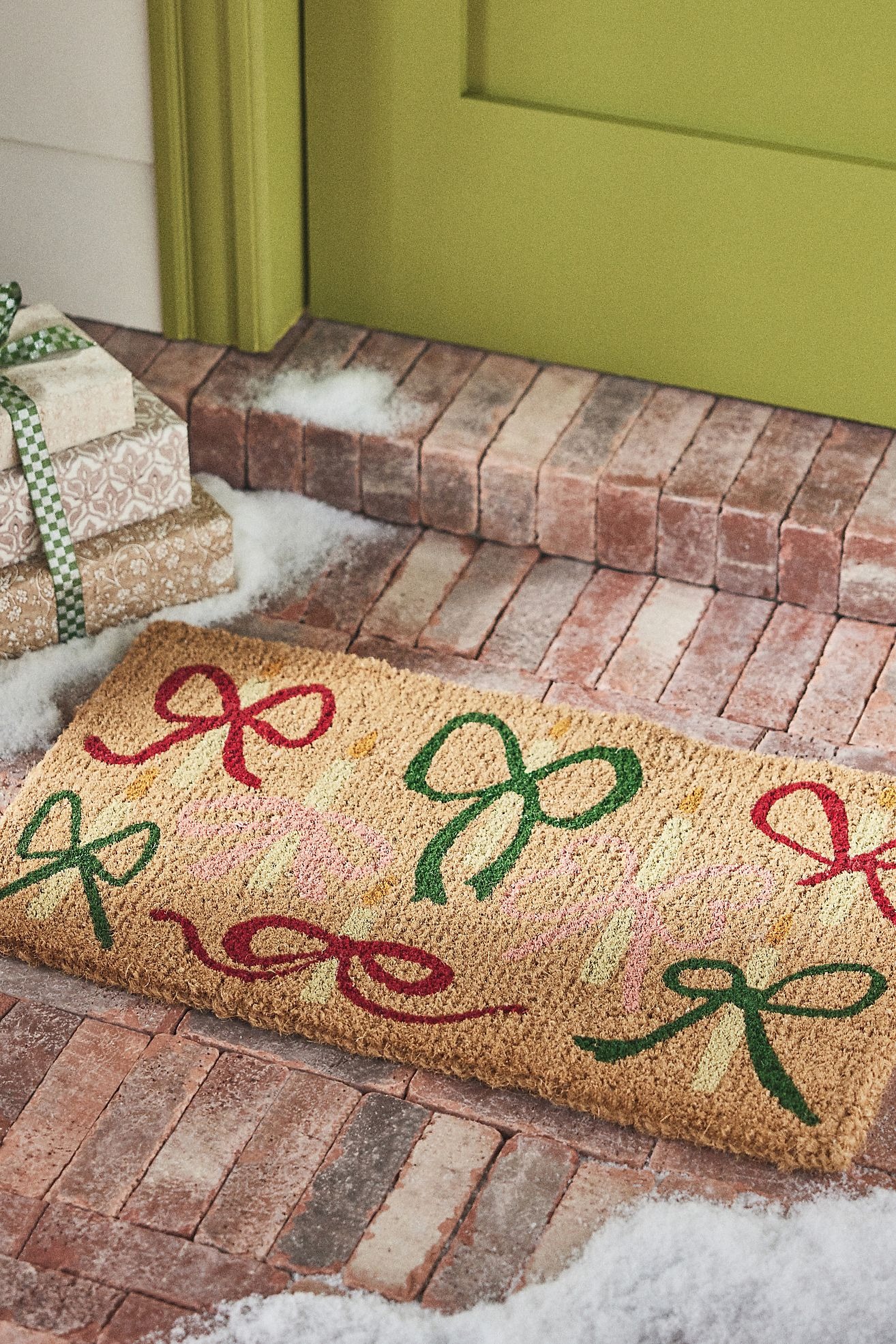 Bow Candles Printed Coir Doormat