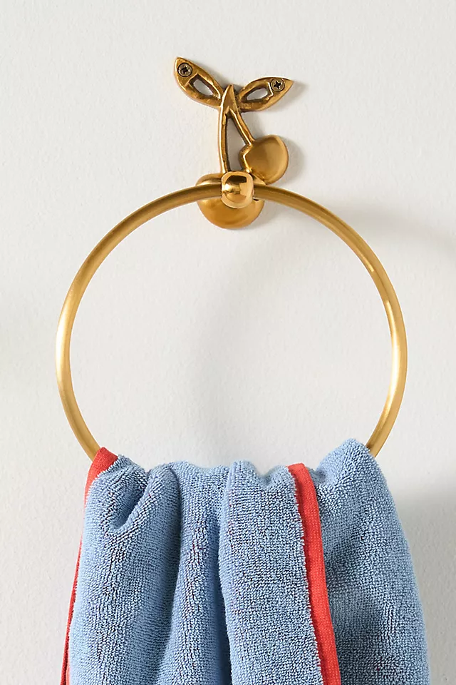 Mon Cheri Cherry Brass Towel Ring